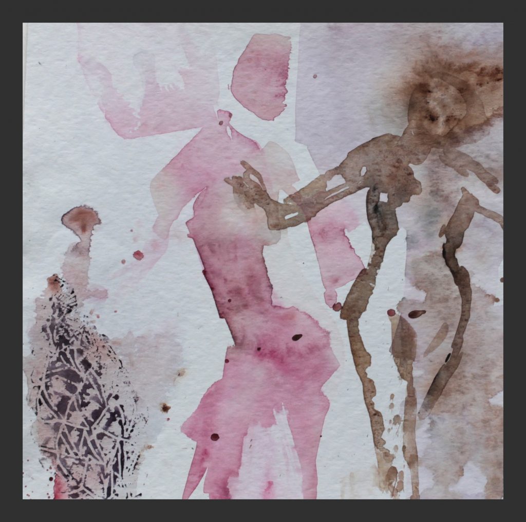 Tänzer in rosa, 2012, Aquarell, 25x25 cm