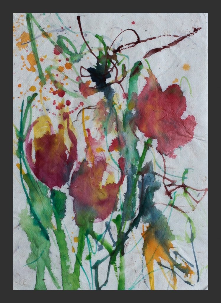 Tulpen, 2011, Aquarell auf Japanpapier, 15x21 cm