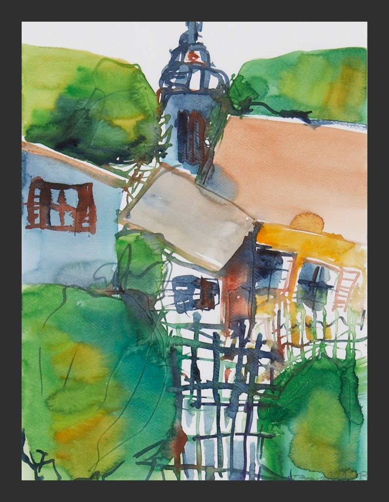 Stiftskirche in Elsey, 2012, Aquarell, 28x31 cm